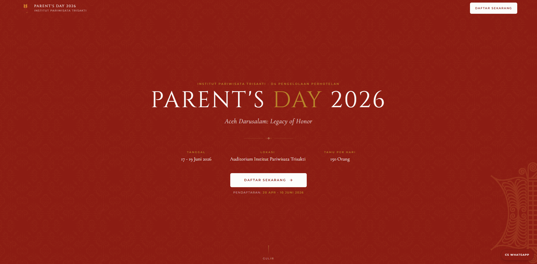 Parents Day Event Management System